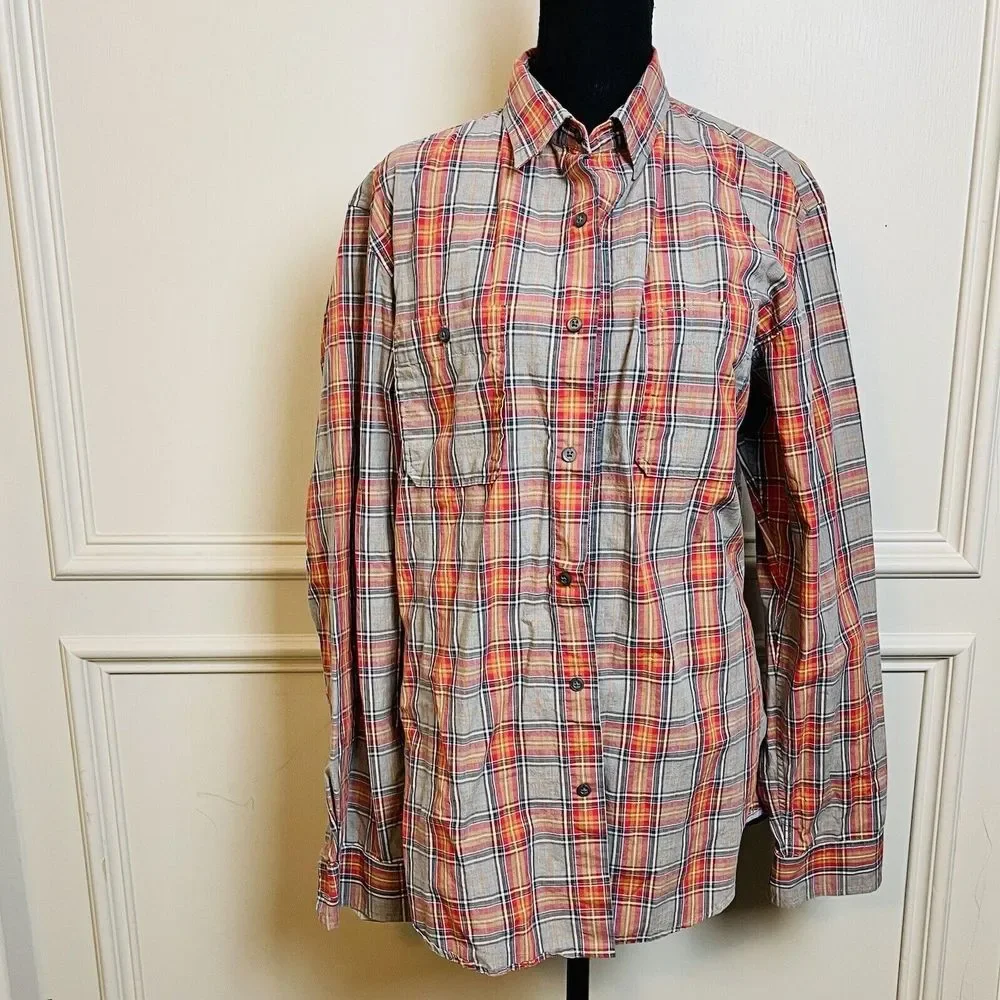 Banana Republic Shirt‎ Men's Large Plaid Western Cowboy Rodeo Long Sleeve